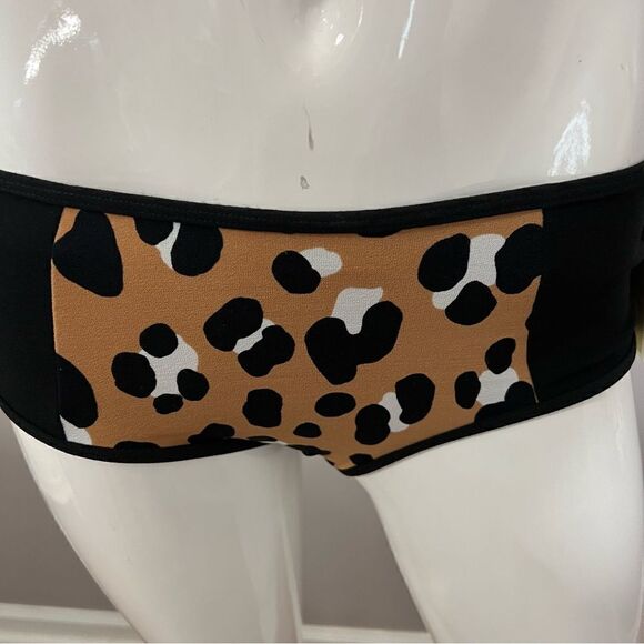 NWT Michael Kors Leopard Print Bandeau Bikini - 6 - Picture 8 of 16